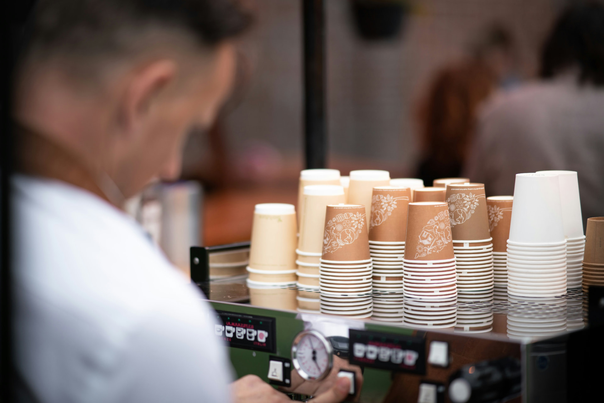 Vessels Coffee mobile cart setup at an event